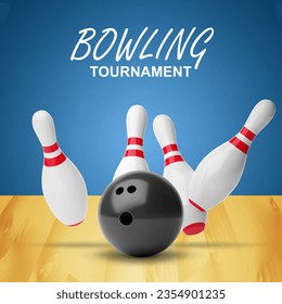 Bowlingturnier-Poster. EPS10-Vektor