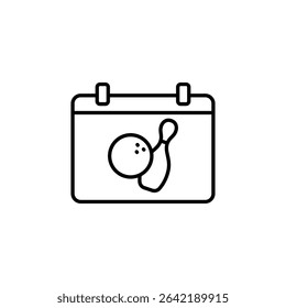 Bowling Tournament Scheduled Event Illustration On Calendar Design