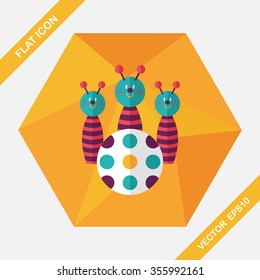 Bowling toy flat icon with long shadow,eps10