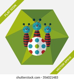 Bowling toy flat icon with long shadow,eps10