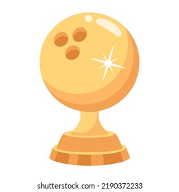 A bowling trophy flat icon design 