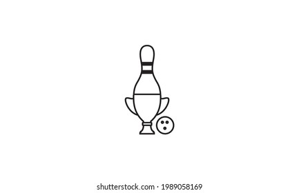 Bowling Trophäen Logo Symbol Symbol Vektorgrafik Design Illustration