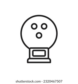 Bowling Trophy Outline Icon Vector Illustration