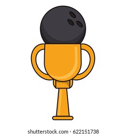 bowling trophy sport golden image