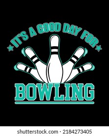 Bowling t-shirt design vector with stike