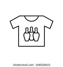 Bowling t-shirt bowling pins icon. Simple line, outline vector elements of prize icons for ui and ux, website or mobile application