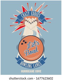 Bowling Typography print artwork graphic