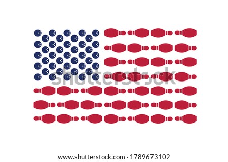 Bowling USA Flag Design - Print ready vector file