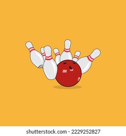 bowling vector design, suitable use for symbol, icon, logo and element design to describe sport