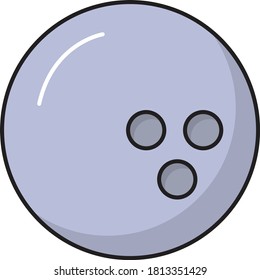 bowling vector flat color icon 