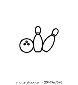Bowling vector icon, Bowling ball and pin icon