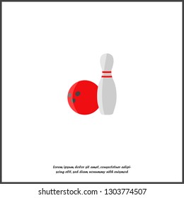 Bowling vector icon. The ball symbol of bowling on white isolated background. Layers grouped for easy editing illustration. For your design. 
