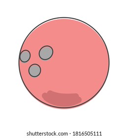 Bowling vector icon. The ball symbol of bowling  cartoon style on white isolated background.