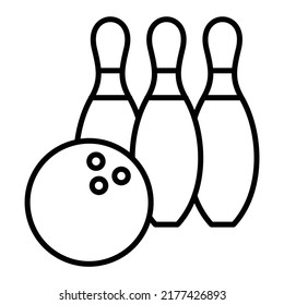 Icono del vector del boliche. Se puede usar para imprimir, móviles y aplicaciones web.