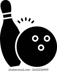 Ícone do vetor de boliche. Pode ser usado para impressão, aplicativos móveis e da Web.