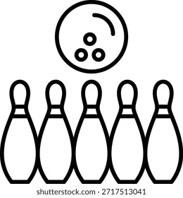 Bowling, Vektorsymbol. Kann für Druck-, Mobil- und Web-Anwendungen verwendet werden.