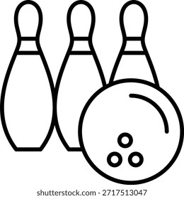 Bowling, Vektorsymbol. Kann für Druck-, Mobil- und Web-Anwendungen verwendet werden.