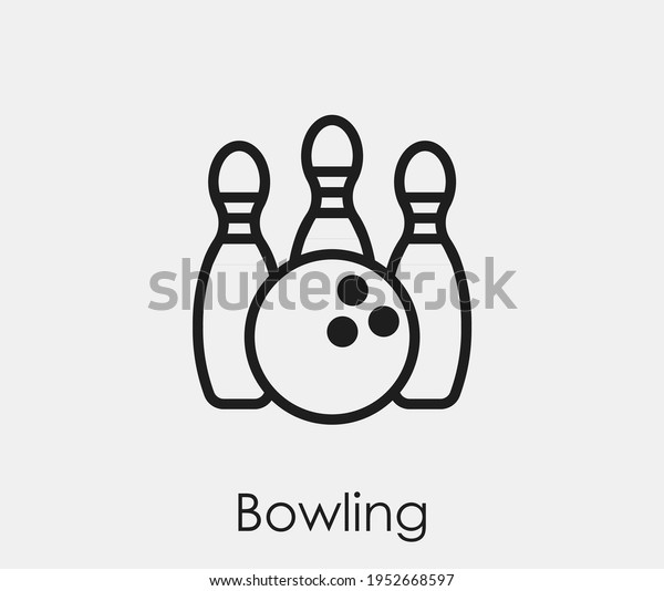 Bowling Vector Icon Editable Stroke Symbol Stock Vector (Royalty Free ...