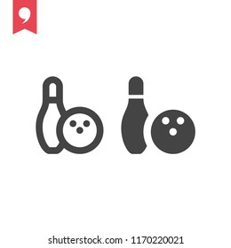 Bowling vector icon, game symbol