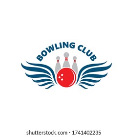 plantilla de diseño de ilustración de icono de vector de bowling