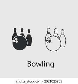 Bowling vector icon illustration sign for web and design