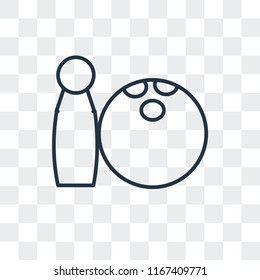 Bowling vector icon isolated on transparent background, Bowling logo concept