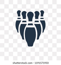 Bowling vector icon isolated on transparent background, Bowling transparency concept can be used web and mobile