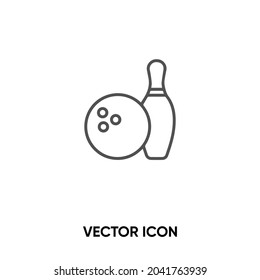 Bowling vector icon. Modern, simple flat vector illustration for website or mobile app.Bowling ball or pin symbol, logo illustration. Pixel perfect vector graphics	