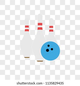 Bowling vector icon on transparent background, Bowling icon