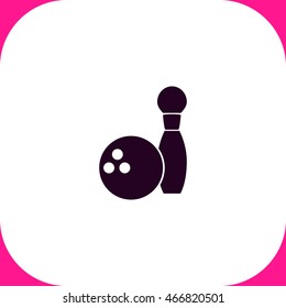 Bowling vector icon on white background.