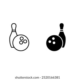 bowling vector icon set. pin bowling icon color editable