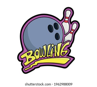 bowling. vector bowling illustration. clean, elegant and stylish design