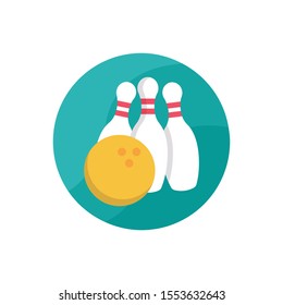 Bowling Vector Illustration . Hotel and Services flat icon style.