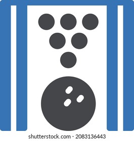 bowling vector illustration isolated on a transparent background . glyph vector icons for concept or web graphics.