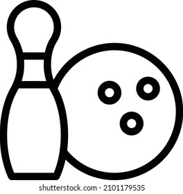 Bowling Vector illustration on a transparent background.Premium quality symmbols.Stroke vector icon for concept and graphic design. 