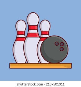 bowling Vector illustration on a transparent background. Premium quality symmbols. Vector line flat icons for concept and graphic design. 