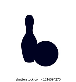Bowling vector illustration. Bowling pin, bowling ball.