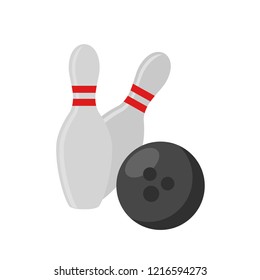 Bowling vector illustration. Bowling pin, bowling ball.