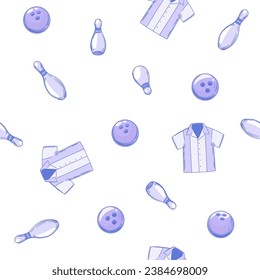 Bowling vector illustration. set of objects for design