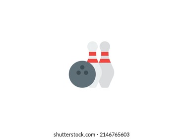 Bowling Vector Isolated Emoticon. Bowling Icon