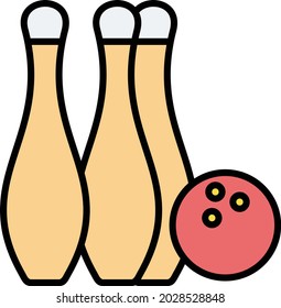 Bowling Vector Line Filled Icon Design