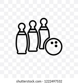 Bowling vector linear icon isolated on transparent background, Bowling transparency concept can be used for web and mobile