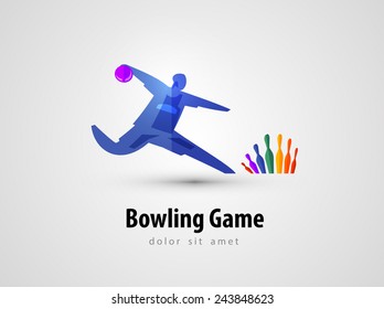 bowling vector logo design template. game or entertainment icon.