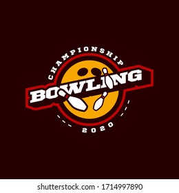 Bowling Vector Logo Modern Professional Typography Stock Vector ...