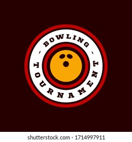 Bowling vector logo. Modern professional Typography sport retro style vector emblem and template logotype design. Bowling blue logo.