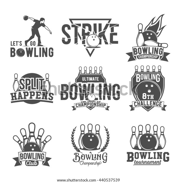 Bowling Vector Logotypes Emblems Badges Set Stock Vector (Royalty Free ...