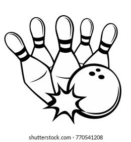 Bowling vector. Bowling on a white background.