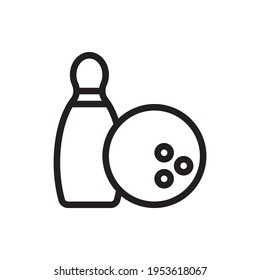 Bowling  Vector Outline Icon. EPS 10 File. Hotel and Services Symbol