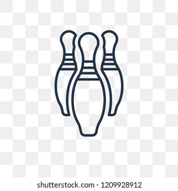 Bowling vector outline icon isolated on transparent background, high quality linear Bowling transparency concept can be used web and mobile