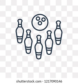 Bowling vector outline icon isolated on transparent background, high quality linear Bowling transparency concept can be used web and mobile